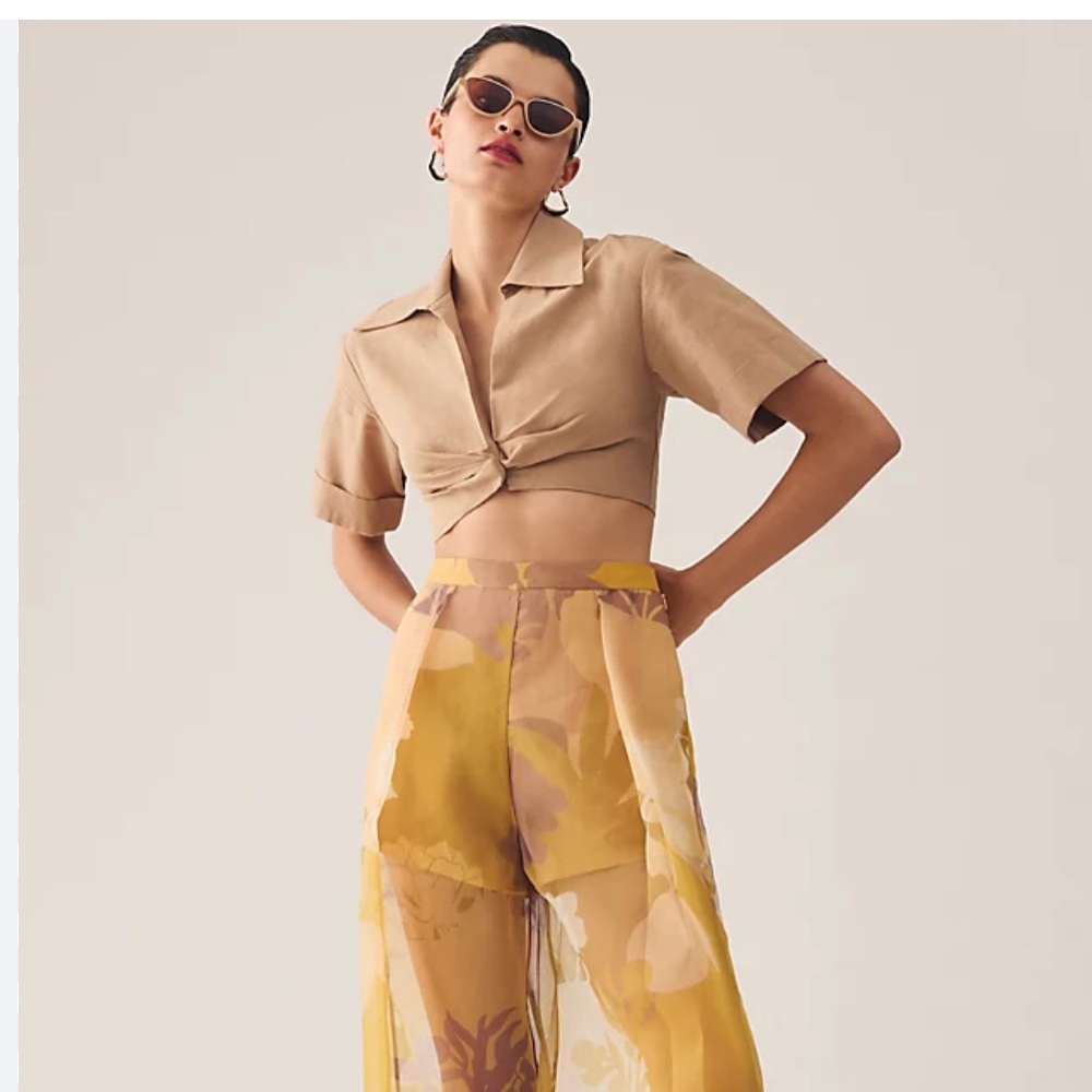 Pankaj and Nidhi printed sheer pants, size M, NWT